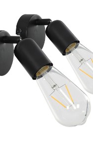vidaXL Lampy, 2 szt., żarówki żarnikowe, 2 W, czarne, E27 281411-2