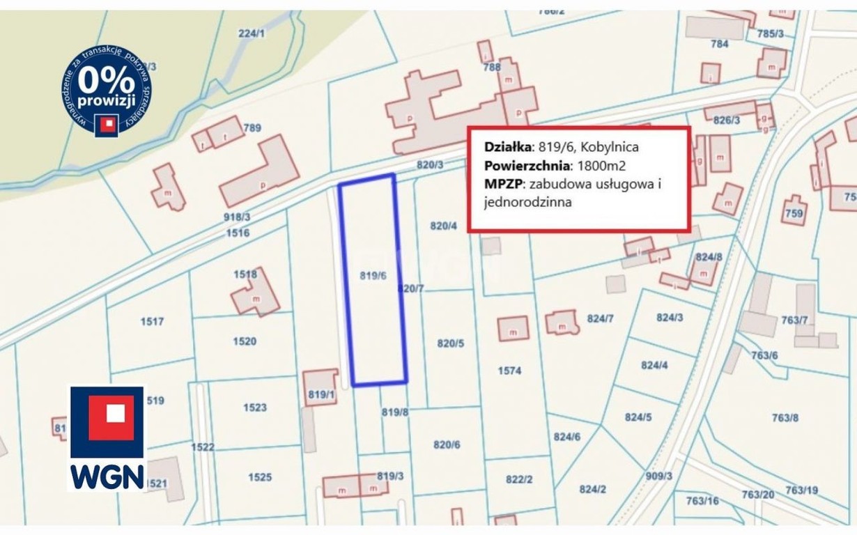 Działka na sprzedaż, 1800 m², Kobylnica Kobylnica - Widok 2