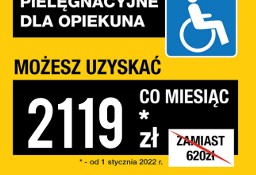 Świadczenie Pielęgnacyjne dla opiekuna dorosłych osób niepełnosprawnych 2119 zł.