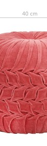vidaXL Puf, aksamit bawełniany, marszczony, 40 x 30 cm, różowy 284036-4