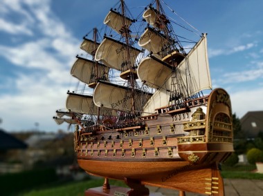 Drewniana Replika statku ROYAL LOUIS 95cm Rarytas idealny na prezent-1