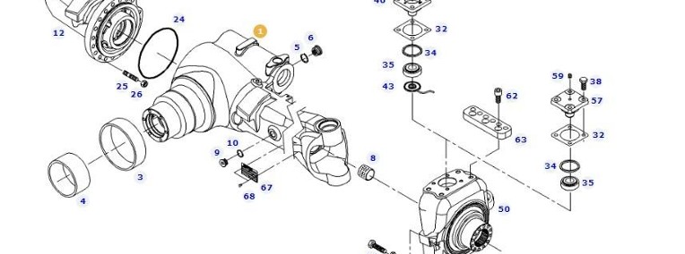 Fendt 414 Vario - oś przednia most - obudowa korpus F416300020020-1