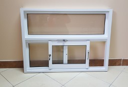 Okno podawcze przesuwne z cześcią stałą, aluminiowe na wymiar