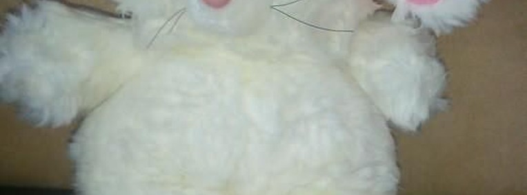 maskotka pluszak króliczek biały zabawka pluszowa-1