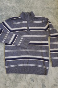 Sweter męski z wzorzystej dzianiny-2