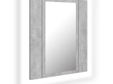 vidaXL Szafka łazienkowa z lustrem i LED, szarość betonu, akryl-1