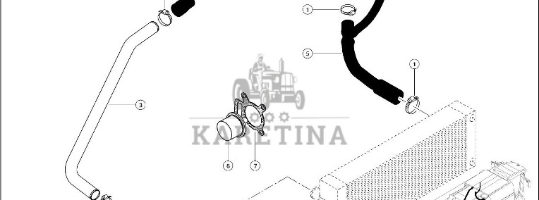 Claas Lexion 560 RURA PŁYNU CHŁODZĄCEGO 0007981250 (Silnik cat c6.6; układ chłodzenia wodą)-1