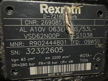 Rexroth AL A10V O63EK1DS/53L-VSD62N00P-S1038 ( R902444801 ) pompa hydrauliczna-2