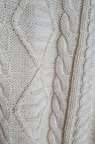 Sweter Yessica C&A beżowy złota nitka L 40 warkocz wzór-2