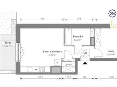 2 pokoje, 39,95m2, Targówek, taras+ogródek-1