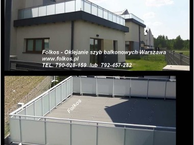Oklejanie szyb balkonowych Warszawa- Folia Matowa zewnętrzna na balkon -Folkos -1