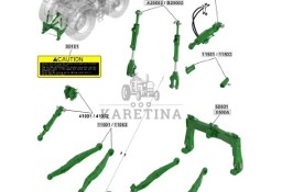 John Deere 7R 7R330 - wieszaki ramiona belki dolne TUZ