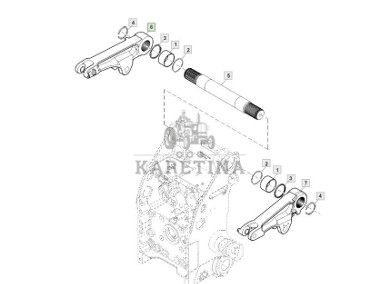 John Deere 7R 7R330 - wieszaki ramiona belki dolne TUZ-2