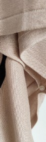 Poncho beżowe brązowe H&M narzutka sweter oversize ponczo czarne pasy-3