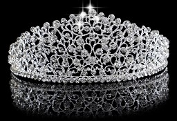 Nowa korona srebrny kolor księżna królowa księżniczka wesele ślub cyrkonie