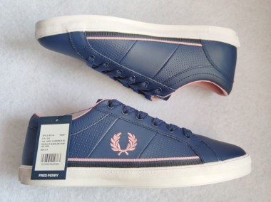 "Fred Perry Baseline" skórzane trampki damskie długość 25 cm granatowe -1