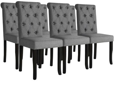 vidaXL Krzesła stołowe, 6 szt., ciemnoszare, tkanina275151-1