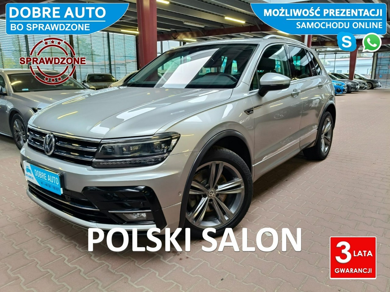 Volkswagen Tiguan II 2.0 190KM 4x4DSG R-Line,Panorama,El.Klapa,MartwePole,Asys.Parkow.FV2