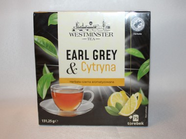 Herbata Westminster earl grey o smaku cytrynowym 75 torebek cytrynowa-1