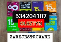 Zarejestrowane polskie karty sim / Zagraniczne karty bez Rejestracji / Olsztyn 