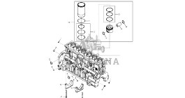 John Deere 9470RX - Zespół bloku krótkiego DZ114431 (Silnik)