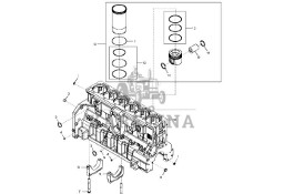 John Deere 9470RX - Zespół bloku krótkiego DZ114431 (Silnik)