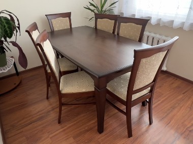 Stół drewniany z 6 krzesłami do jadalnii-1