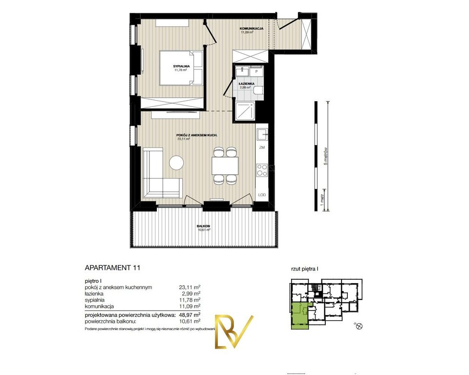 Eco Apartament blisko morza 48,97 m². - Więcej