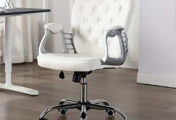 vidaXL Obrotowe krzesło biurowe, białe, obite sztuczną skórą