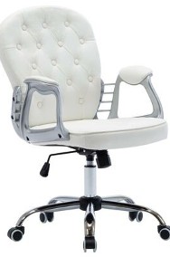 vidaXL Obrotowe krzesło biurowe, białe, obite sztuczną skórą-3