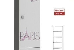 szafa młodzieżowa do pokoju nastolatki PARIS 2 stylowa grafika półki 