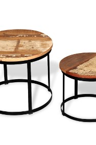 vidaXL Dwa stoliki do kawy z odzyskanego drewna, okrągłe, 40 i 50 cm244007-2