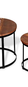 vidaXL Dwa stoliki do kawy z odzyskanego drewna, okrągłe, 40 i 50 cm244007-3