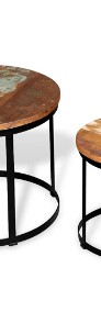vidaXL Dwa stoliki do kawy z odzyskanego drewna, okrągłe, 40 i 50 cm244007-4