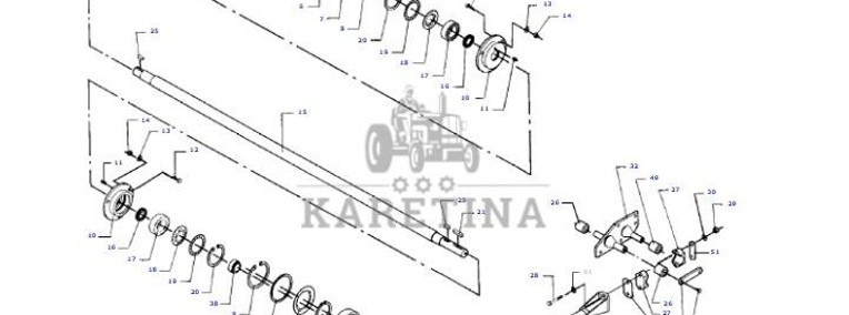 Massey Fergusson MF 30 - wałek napędu podsiewacza D28482006-1