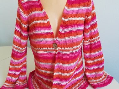 kolorowy sweter tunika na jeden guzik rozmiar 40-1