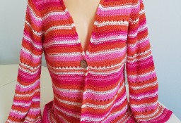 kolorowy sweter tunika na jeden guzik rozmiar 40