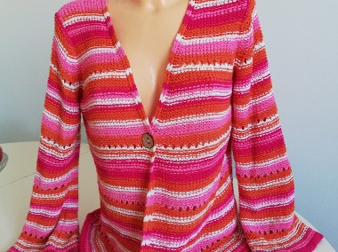 kolorowy sweter tunika na jeden guzik rozmiar 40-2