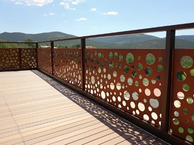 Ogrodzenie CORTEN , panele aluminiowe - Brama - balustrada-1