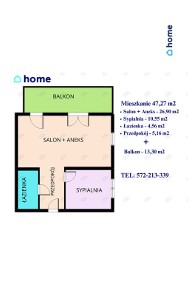 Mieszkanie 2 pok. 47,27m2 Projektant/Przybyszówka-2