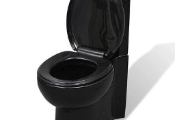 vidaXL Toaleta narożna, ceramiczna, czarnaSKU:141134*