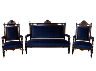 Neorenesansowy salonik sofa dwa fotele komplet wypoczynkowy-1