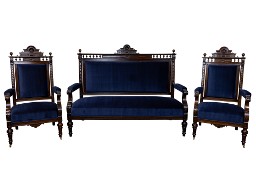 Neorenesansowy salonik sofa dwa fotele komplet wypoczynkowy