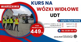 Kurs na wózki widłowe UDT - Warszawa. Cena promocyjna 449 zł