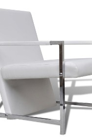 vidaXL Fotele z chromowaną ramą, 2 szt., białe, sztuczna skóra270180-2