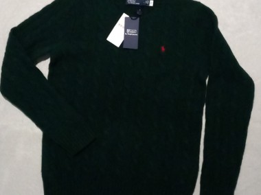 Nowy Polo RL damski sweter ciemno-zielony M z czerwonym logo-1