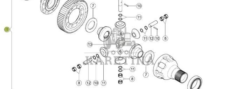 Claas Jaguar 970 - przednia oś napędowa - mechanizm różnicowy 0007742703-1