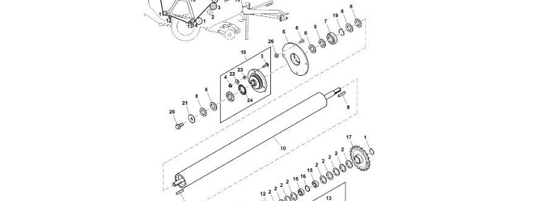 John Deere 960 - Wałek DC216835 (System owijania)-1