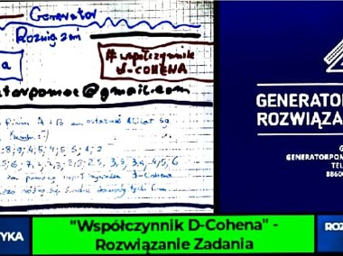 "Współczynnik D-Cohena" - Rozwiązanie zadania. Poziom - Studia. -1