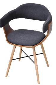 vidaXL Krzesła stołowe, 2 szt., ciemnoszare, gięte drewno i tkanina241687-2